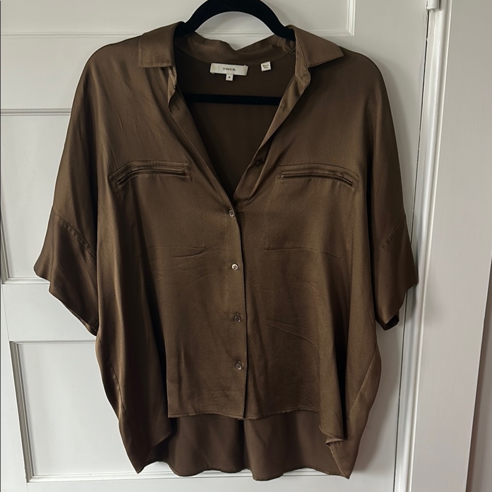 Brown Women's Silk Top